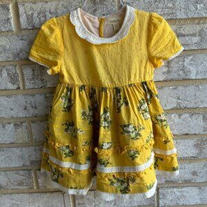 Matilda Jane Ruffles Lace Floral Print Dress Girls Size 2T.